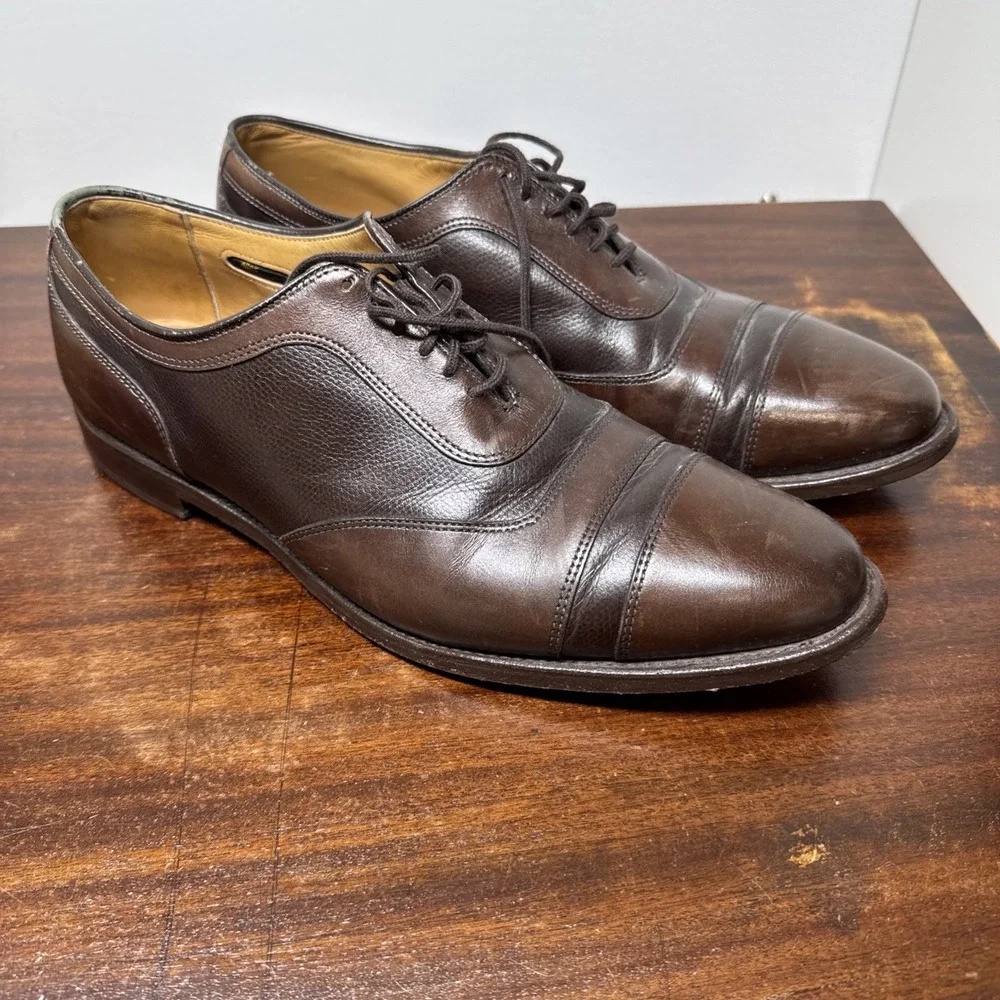 Allen Edmonds Mens Winhall Brown Dress Shoes 11C Cap Toe Lace Up office business